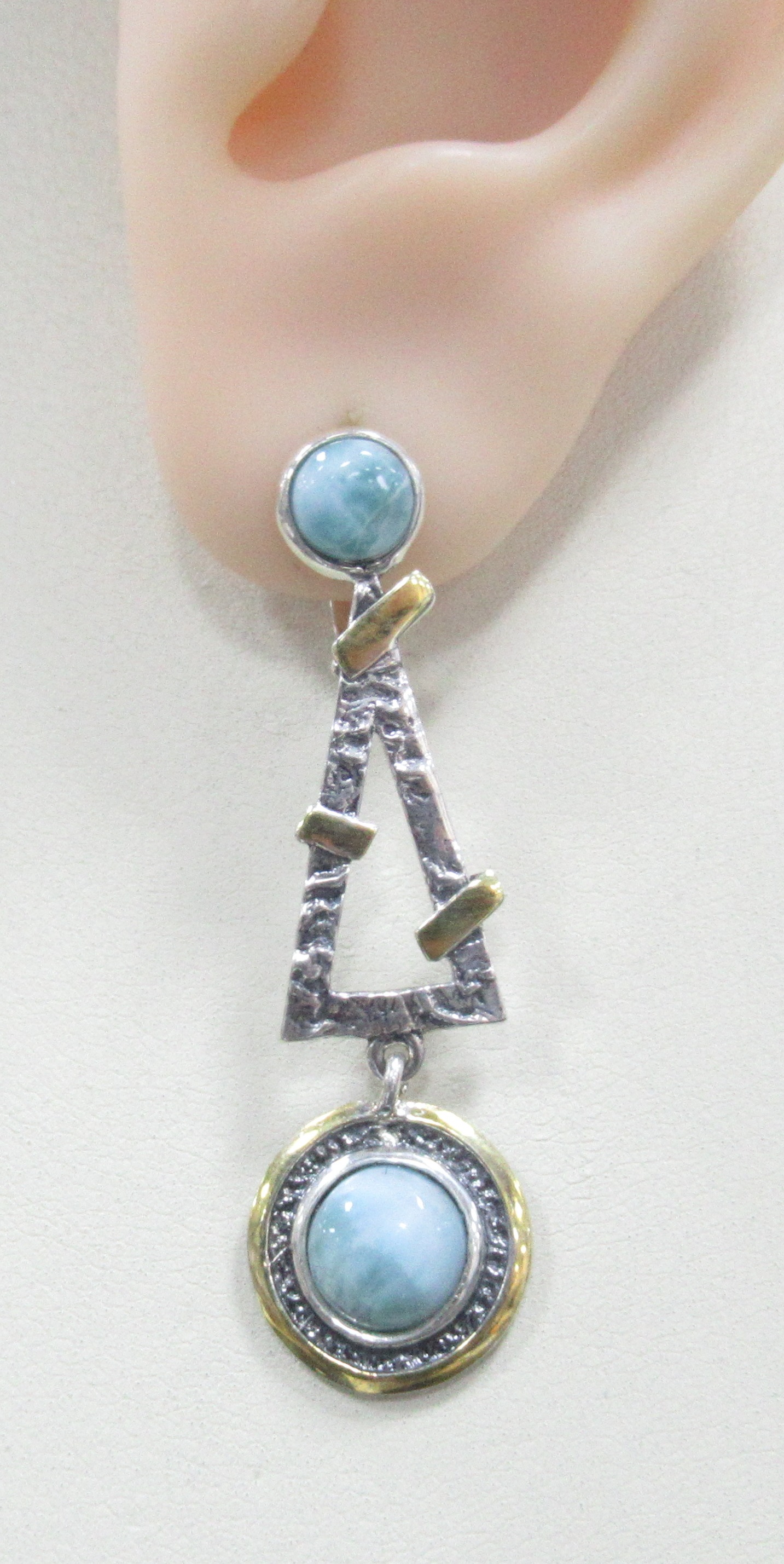 Серебряные серьги с ларимарами